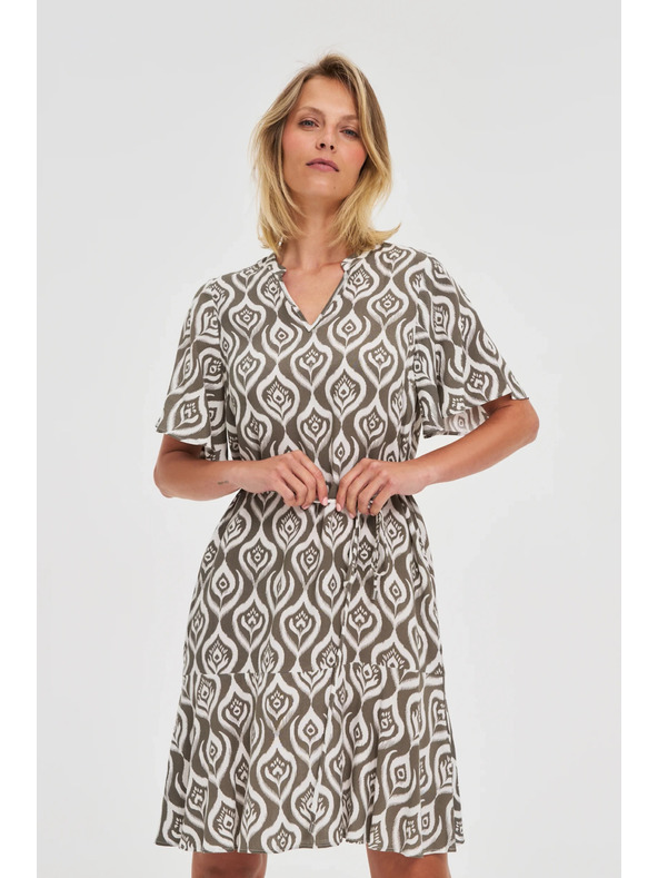 Moodo Lockeres gemustertes Damen-Kleid Moodo