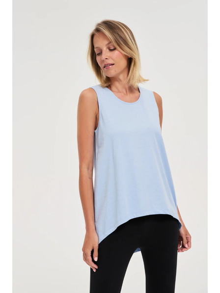 Moodo Blaues langes Damen-Top