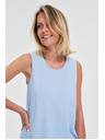 Moodo Blaues langes Damen-Top