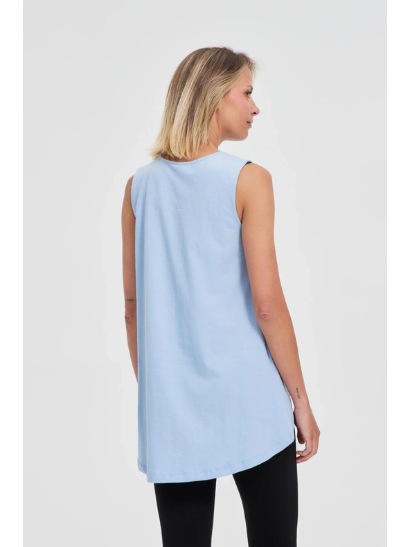 Moodo Blaues langes Damen-Top