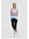 Moodo Blaues langes Damen-Top