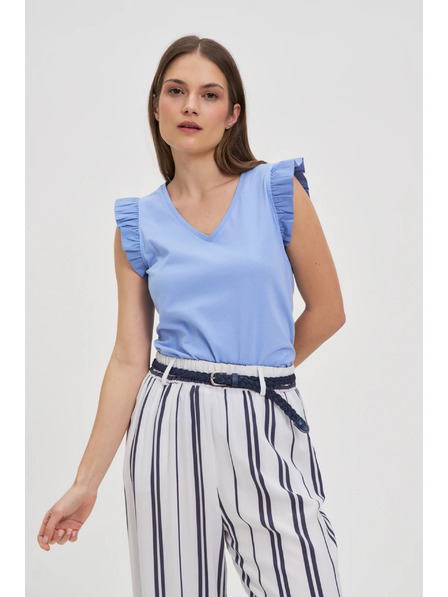 Moodo Damen-T-Shirt Moodo mit Volants