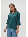 Moodo Grünes Sweatshirt mit 3/4-Ärmeln