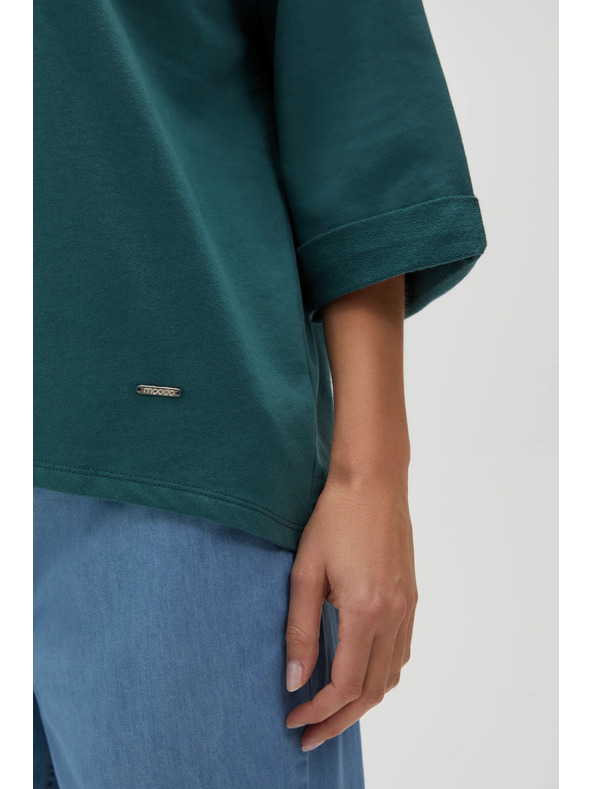 Moodo Grünes Sweatshirt mit 3/4-Ärmeln