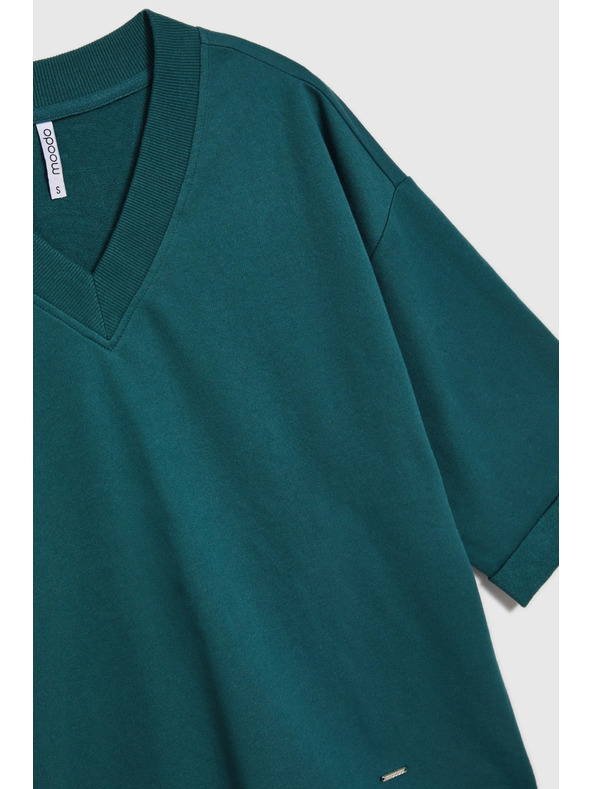 Moodo Grünes Sweatshirt mit 3/4-Ärmeln