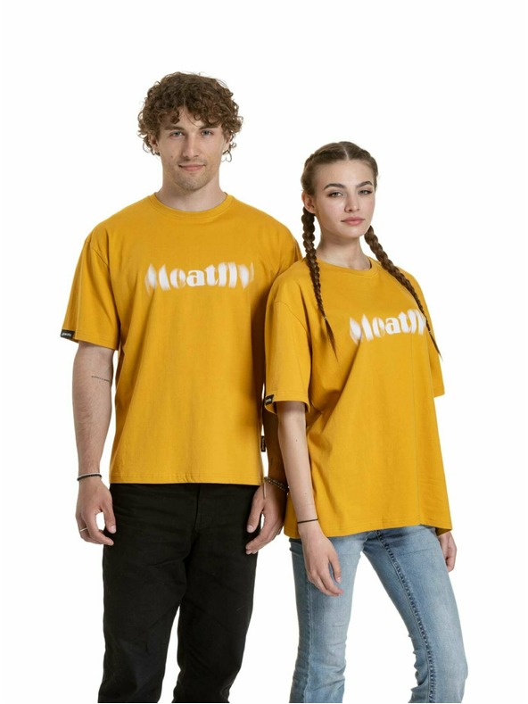 Meatfly Meatfly unisex T-Shirt Domes Gold Bronze Blured | Braun