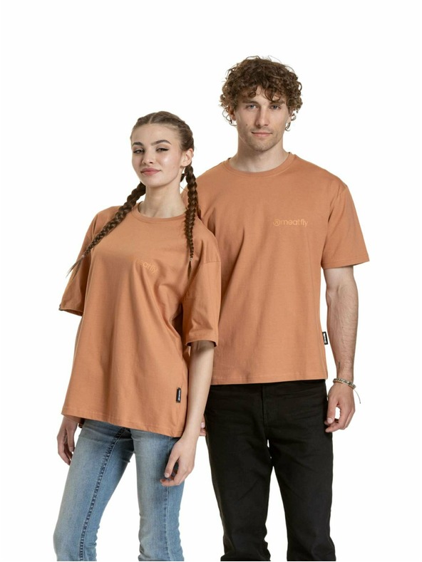 Meatfly Meatfly unisex T-Shirt Minimal Cork | Braun