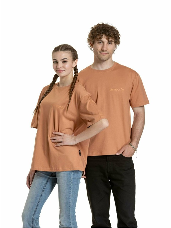 Meatfly Meatfly unisex T-Shirt Minimal Cork | Braun