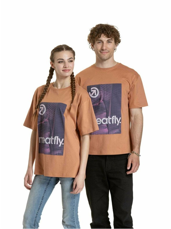 Meatfly Meatfly Unisex T-Shirt Junglist Pink Leaf | Orange