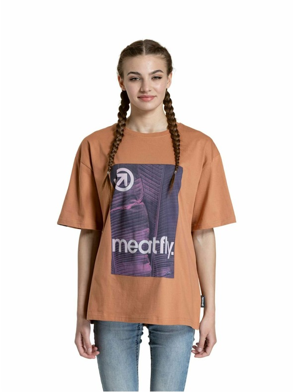 Meatfly Meatfly Unisex T-Shirt Junglist Pink Leaf | Orange