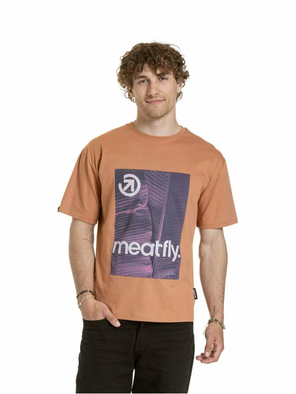 Meatfly Meatfly Unisex T-Shirt Junglist Pink Leaf | Orange