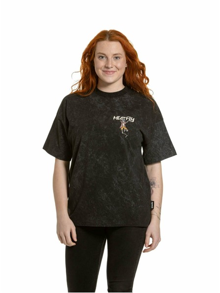 Meatfly Meatfly Damen T-Shirt Vexey Black Skeleton (Acid Wash)