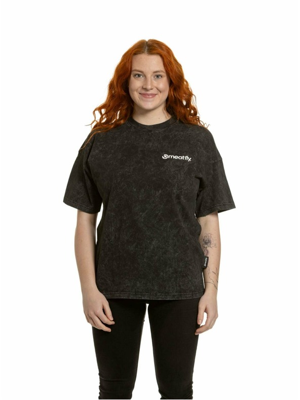 Meatfly Meatfly Damen T-Shirt Vexey Black (Acid Wash)