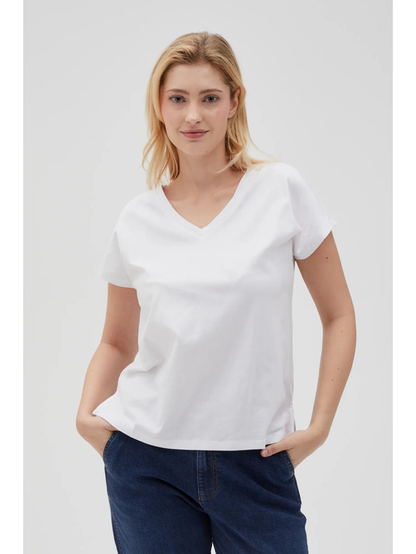 Moodo Damen Basic T-Shirt Moodo – weiß