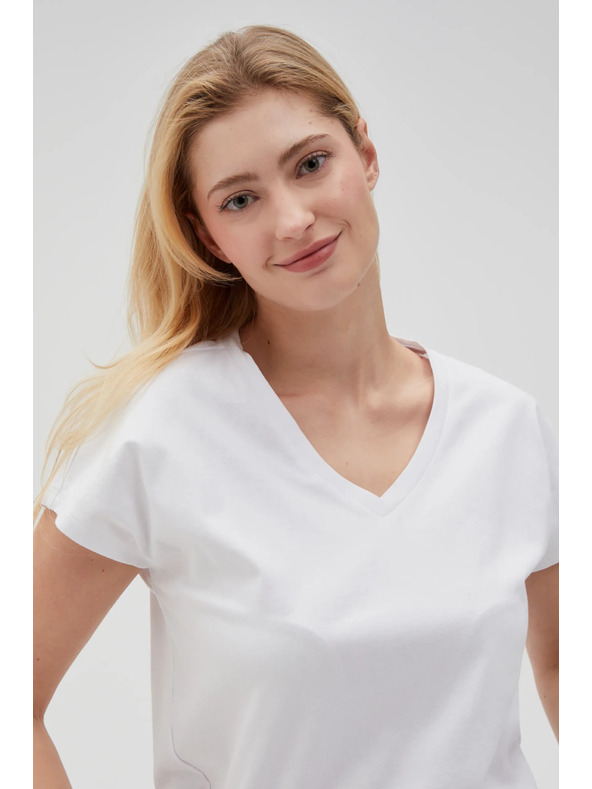 Moodo Damen Basic T-Shirt Moodo – weiß