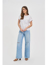 Moodo Damen T-Shirt mit silberner Applikation Moodo – weiß