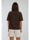 Moodo Damen braunes T-Shirt mit Druck