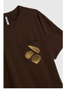 Moodo Damen braunes T-Shirt mit Druck
