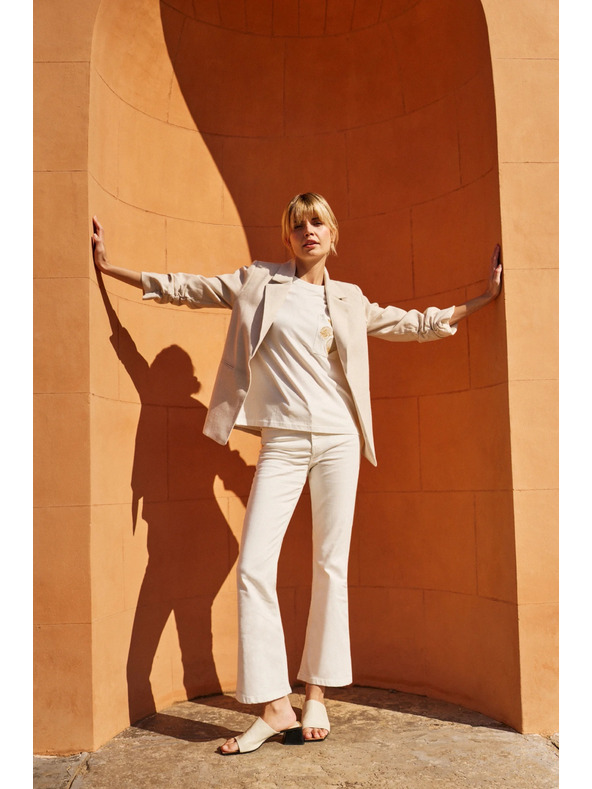 Moodo Damen weißes T-Shirt mit Druck