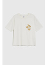 Moodo Damen weißes T-Shirt mit Druck