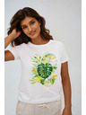 Moodo Damen weißes T-Shirt mit Druck