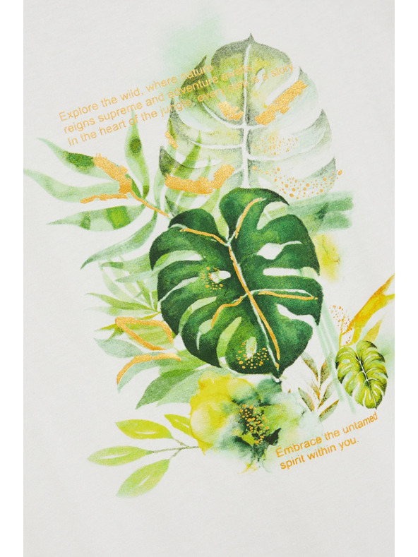 Moodo Damen weißes T-Shirt mit Druck