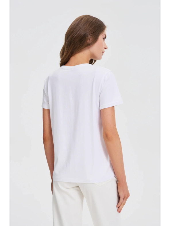 Moodo Weißes T-Shirt mit Aufdruck