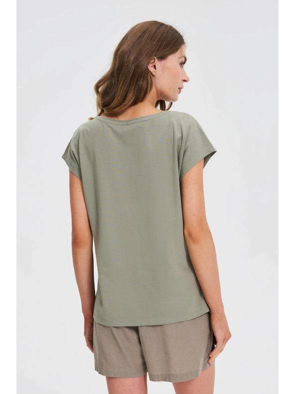 Moodo Damen T-Shirt mit Druck Moodo – olivgrün
