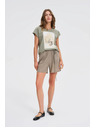 Moodo Damen T-Shirt mit Druck Moodo – olivgrün