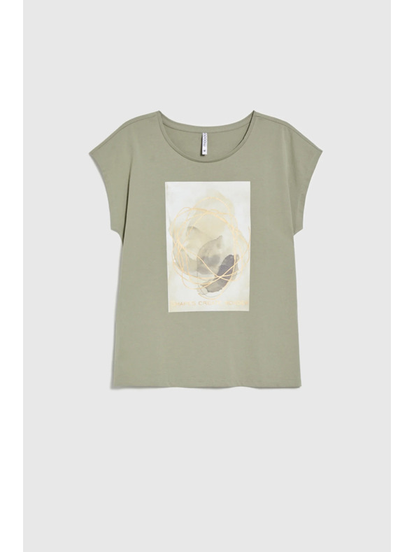 Moodo Damen T-Shirt mit Druck Moodo – olivgrün