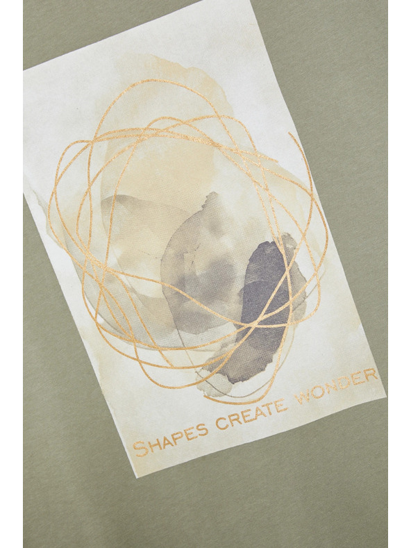 Moodo Damen T-Shirt mit Druck Moodo – olivgrün