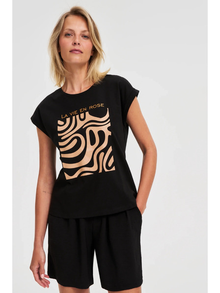 Moodo Damen-T-Shirt Moodo – schwarz
