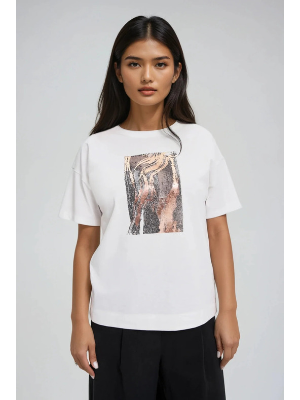 Moodo Damen T-Shirt mit Druck Moodo – weiß