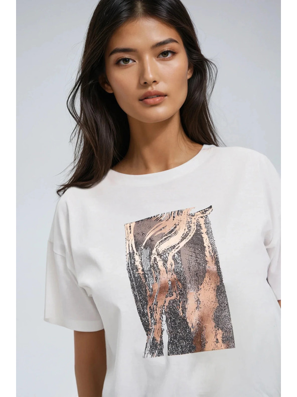 Moodo Damen T-Shirt mit Druck Moodo – weiß