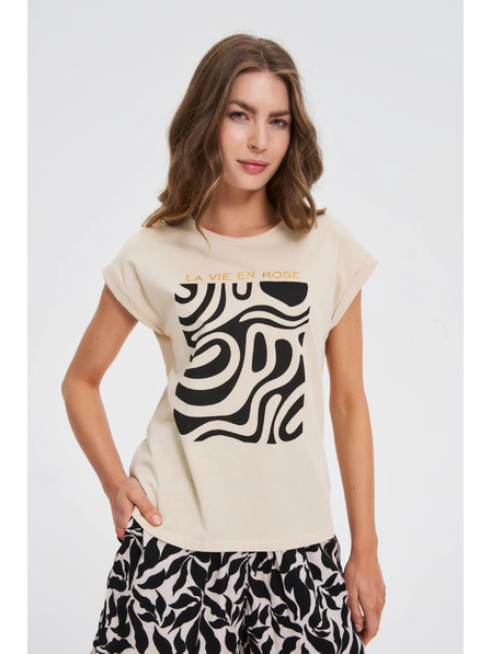 Moodo Damen T-Shirt Moodo – beige