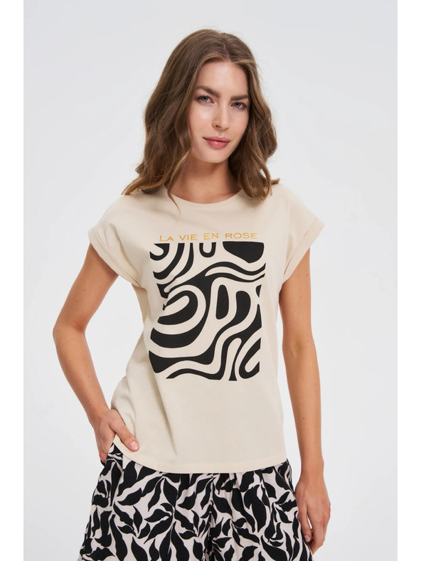 Moodo Damen T-Shirt Moodo – beige
