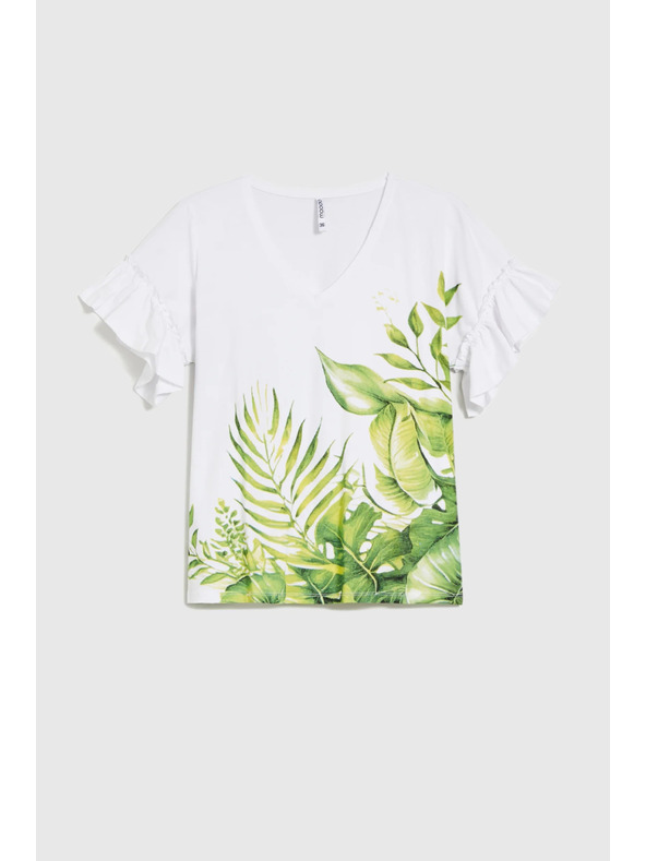 Moodo Weißes Top mit Blumendruck
