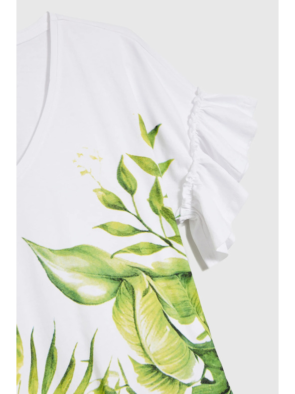 Moodo Weißes Top mit Blumendruck