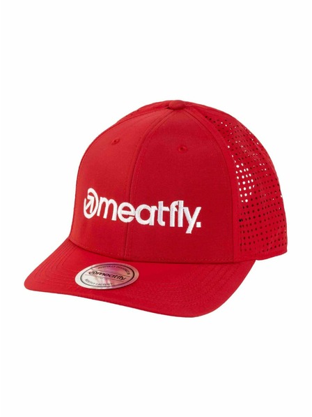 Meatfly Meatfly Trucker Cap Nollie Perfor Rot / Weißes Logo | Weiß | Größe