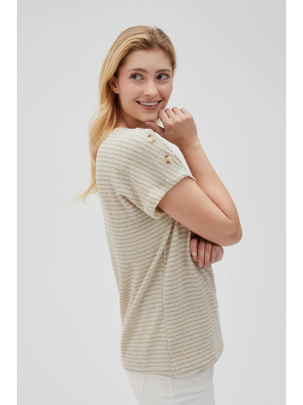 Moodo Damen-T-Shirt Moodo – hellbeige