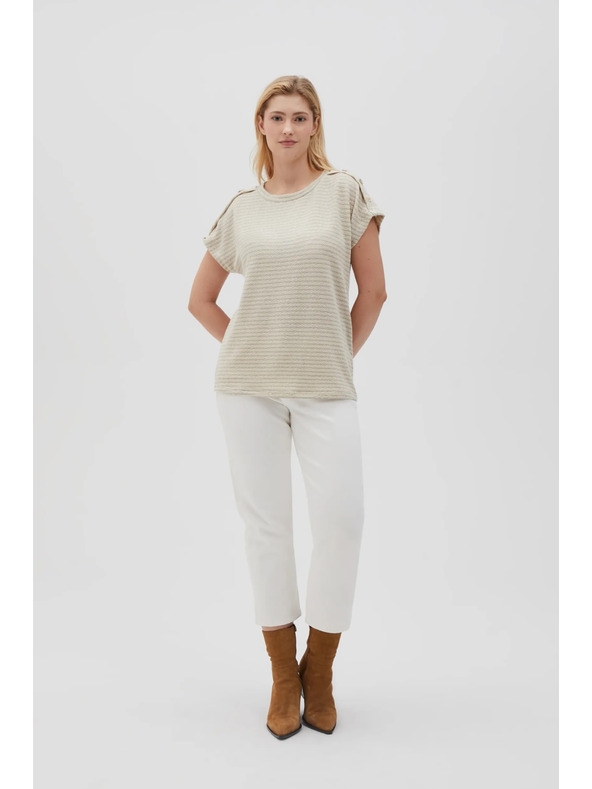 Moodo Damen-T-Shirt Moodo – hellbeige