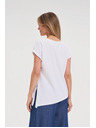 Moodo Damen asymmetrisches T-Shirt Moodo – weiß