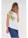 Moodo Damen asymmetrisches T-Shirt Moodo – weiß