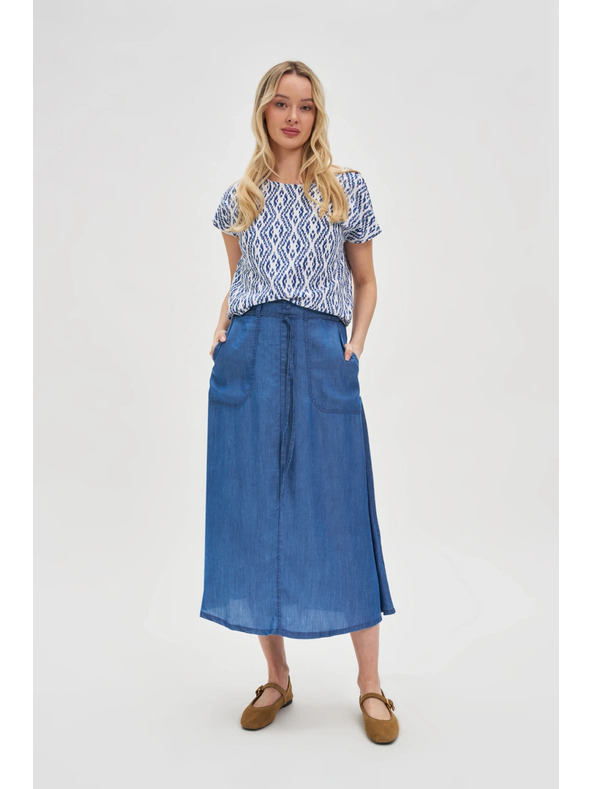 Moodo Blau-weiß gemustertes T-Shirt