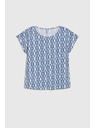 Moodo Blau-weiß gemustertes T-Shirt