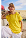 Moodo Damen-Baumwoll-T-Shirt Moodo – gelb