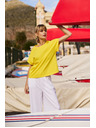 Moodo Damen-Baumwoll-T-Shirt Moodo – gelb