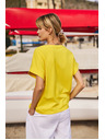 Moodo Damen-Baumwoll-T-Shirt Moodo – gelb