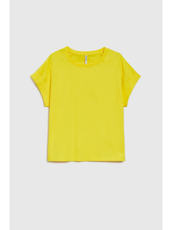 Moodo Damen-Baumwoll-T-Shirt Moodo – gelb