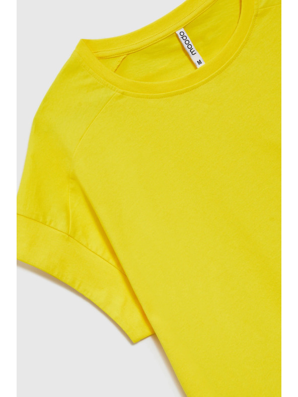 Moodo Damen-Baumwoll-T-Shirt Moodo – gelb